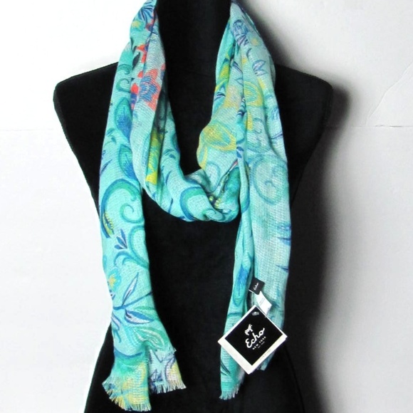 ECHO Green GEO Print Multi-colored Scarf - Picture 5 of 5